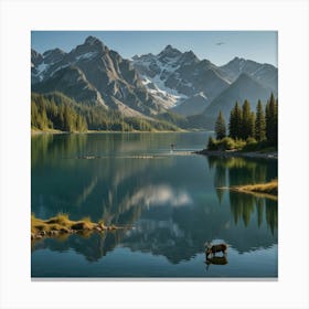 Lake In The Mountains Canvas Print