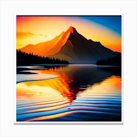 Sunset oil pastel print Canvas Print