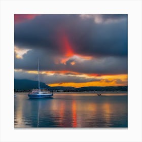 Sunset At Sydney Harbour Canvas Print