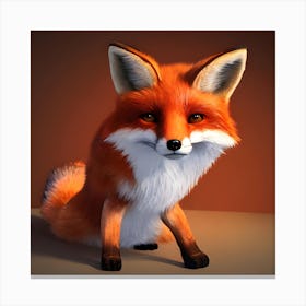 Fox 3d Illustration Canvas Print