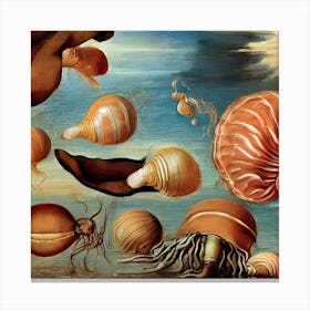 Amber Flying Jelly 5 Canvas Print