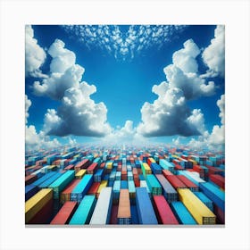 Shipping Containers In The Sky 1 Canvas Print