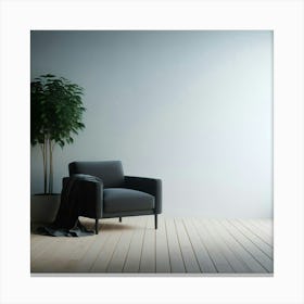 Empty Room With Chair 1 Canvas Print