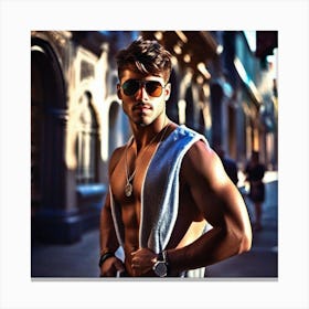 Shirtless Man Canvas Print