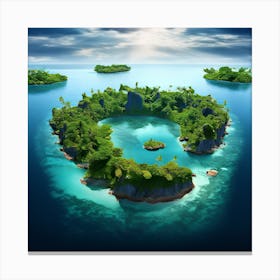 Heart Shaped Island Canvas Print