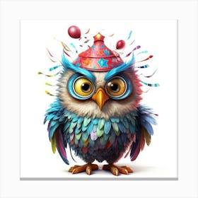 Birthday Owl 3 Canvas Print