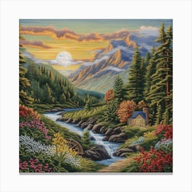 Valley At Sunset Canvas Print