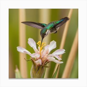 Hummingbird & Flower 1 Canvas Print