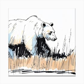 Editorial Art White Background Polar Bear Canvas Print