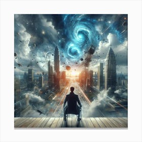 Futuristic Man In Wheelchair Canvas Print