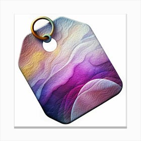 Purple And Yellow Tag With Gold Ring Canvas Print