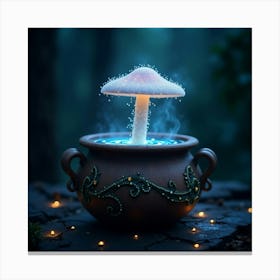 Flux Dev A Delicate Glowing Mushroom With A Cap Resembling A P 0 Canvas Print