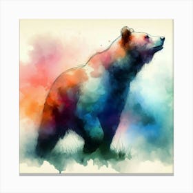 Watercolor Bear Canvas Print