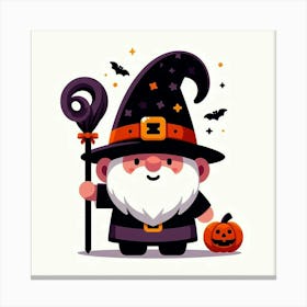 Halloween Wizard - Cute Vector style Illustration Canvas Print