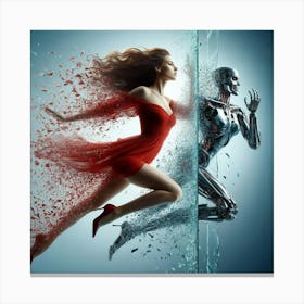 Woman In A Red Dress 2 Canvas Print