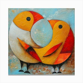 Birds In Love Canvas Print