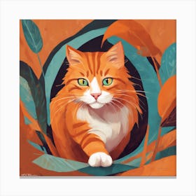 Orange Cat Art Print (3) Canvas Print