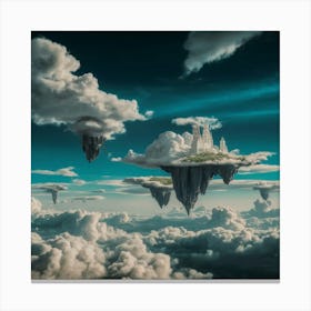 Floating Castle In The Clouds Canvas Print