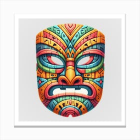 Watercolor Festival Tiki Mask 10 Canvas Print