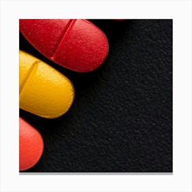 Colorful Pills On A Black Surface Canvas Print