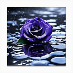 Purple Rose In Water Canvas Print