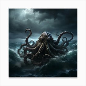 Octopus In The Ocean Canvas Print