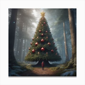 Christmas Tree In The Forest 24 Canvas Print
