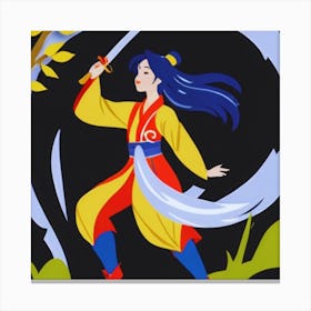 Chinese Girl With Sword Canvas Print