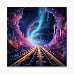 Futuristic Train Tunnel Canvas Print