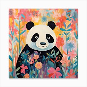 Panda In The Garden Canvas Print