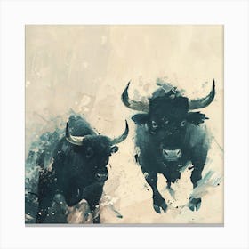 Bulls Running 1 Canvas Print