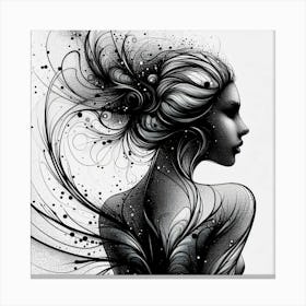 Ethereal female silhouette 4 Canvas Print