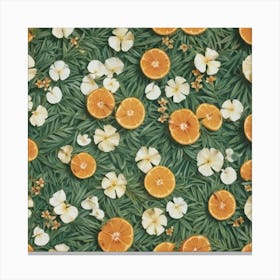 Oranges And Flowers 1 Canvas Print