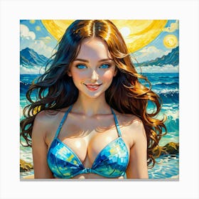 Girl In A Bikiniyyyu Canvas Print