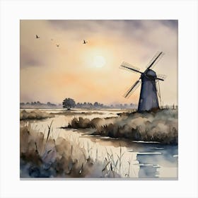 windmill on the Broads Canvas Print