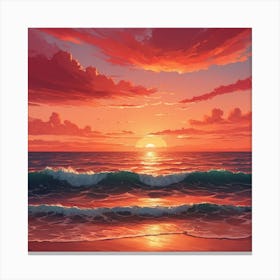 Sunset On The Beach 1 Canvas Print