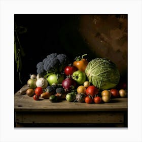 Vegetables On A Table Canvas Print