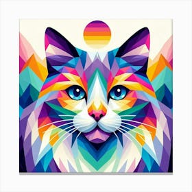 Marmalade Low Poly Cat Canvas Print