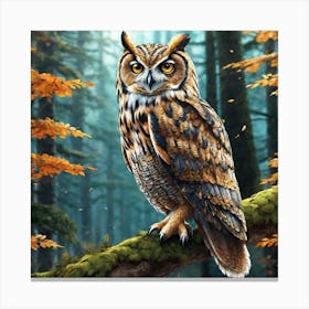 Owl In The Forest 206 Canvas Print