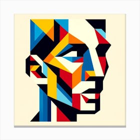 Geometric Man'S Head Canvas Print