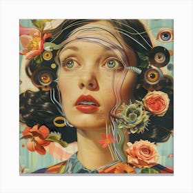 'A Woman With Flowers' Canvas Print