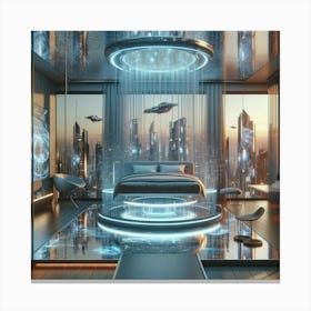 Futuristic Bedroom 1 Canvas Print