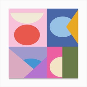 Colorful Quadrants Square Canvas Print
