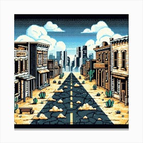 8-bit ghost town 1 Canvas Print