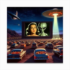 Aliens In The Theater 1 Canvas Print