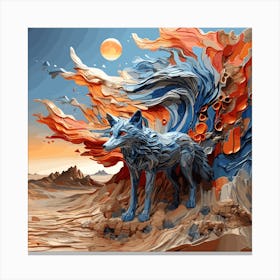 Fox In The Desert Canvas Print