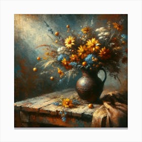 Still Life With Flowers Art Print Canvas Print