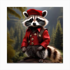 CHRISTMAS RACOON Canvas Print