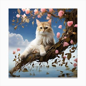 Cat In A Tree Canvas Print