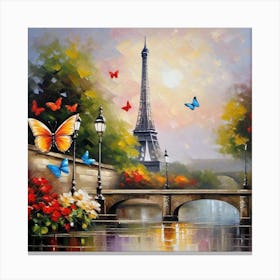 Paris With Butterflies 74 Canvas Print